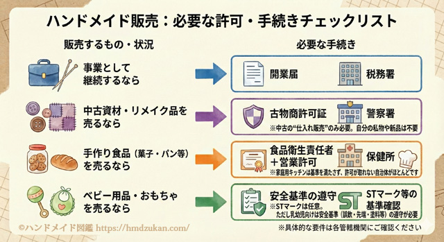 ハンドメイド販売に必要な許可・手続きのチェックリスト
