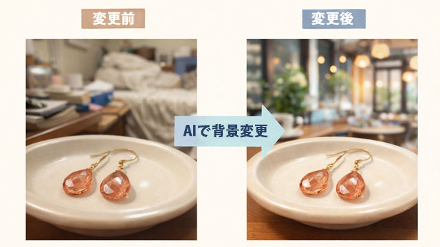 AIによる背景変更の比較