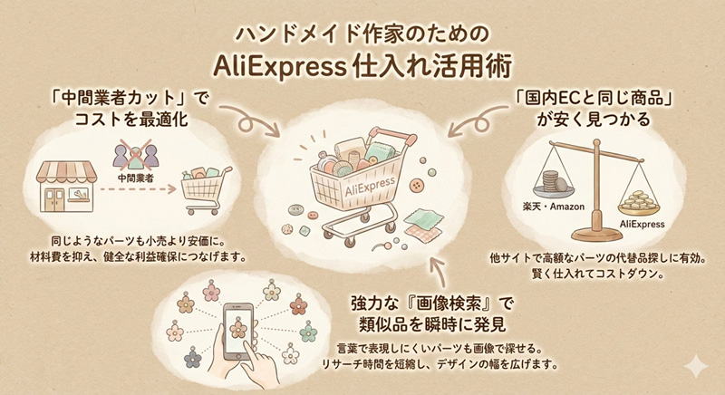 ハンドメイド作家のためのAliExpress（アリエクスプレス）仕入れ活用術