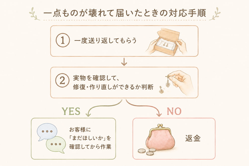 一点物が壊れていた時の対応手順